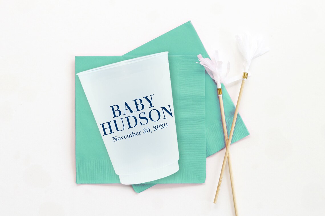 Baby Boy Beverage Napkins Baby Shower Decorations Personalized Etsy