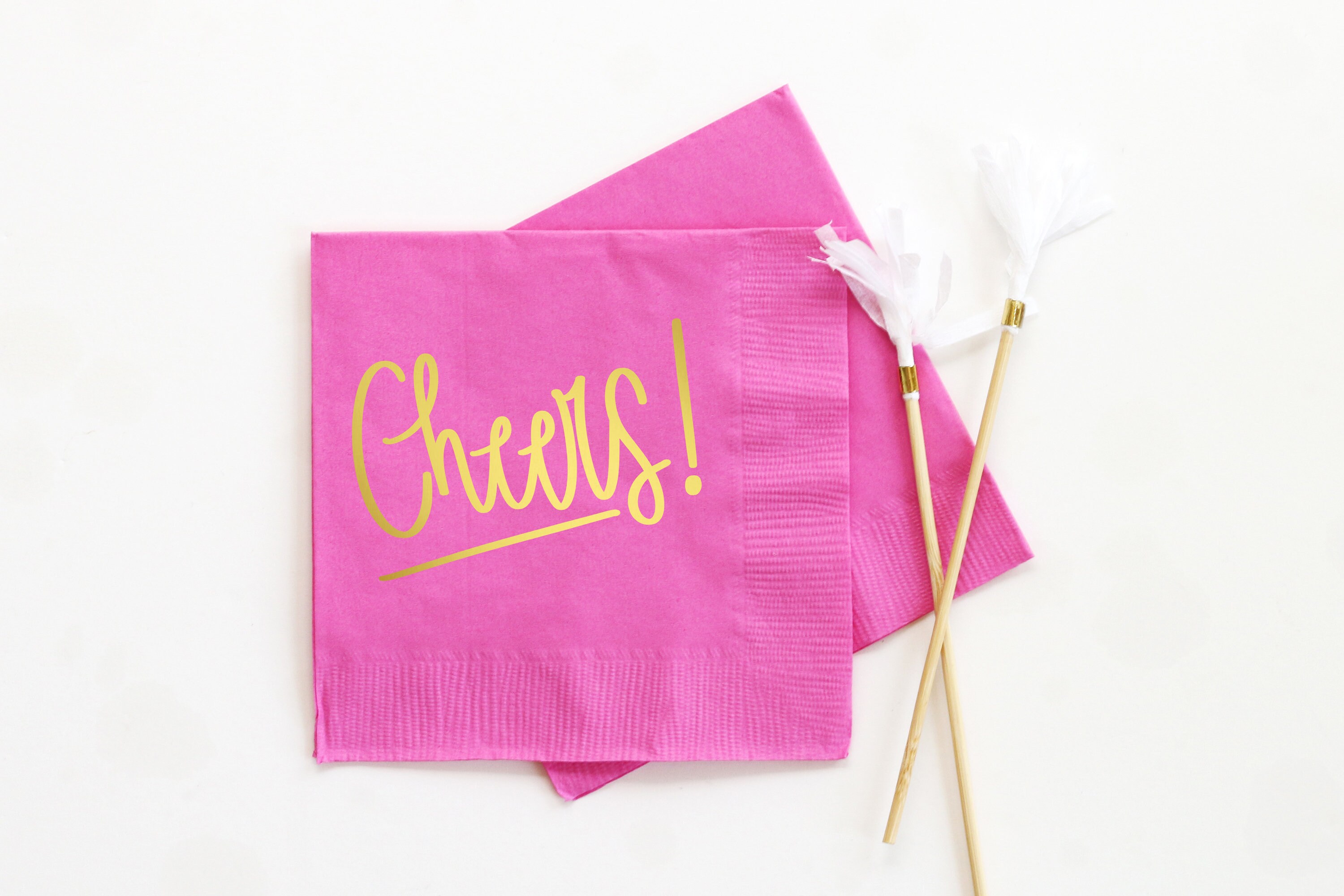 Cheers Cocktail Napkins Paper Beverage Napkins Party Etsy