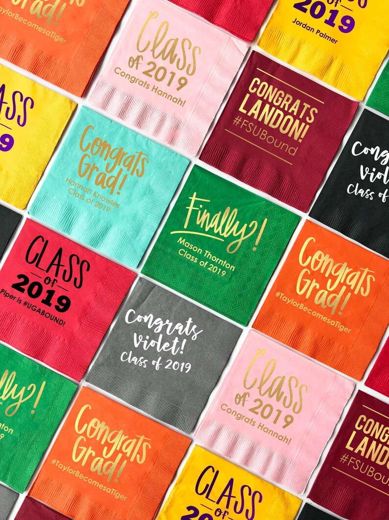 Personalized Graduation Napkins Class of 2026 Grad Party Decorations ...