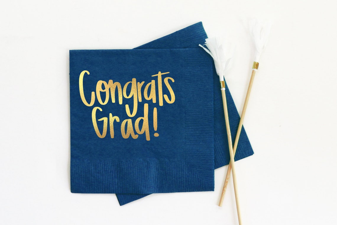 2022 Graduation Napkins Graduation Party Decorations Congrats Etsy