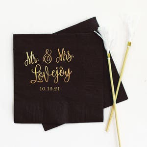 Custom Wedding Napkins, Personalized Cocktail Napkins, Rehearsal Dinner, Engagement Party Decorations