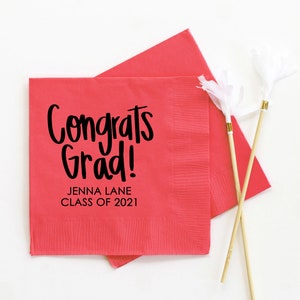 Personalized Graduation Napkins Graduation Party Supplies Personalized Beverage Napkins 2024 Graduation Decoration Ideas Grad Party Napkins image 5