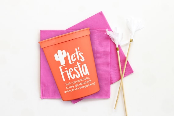 Graduation Fiesta Decorations, Personalized Graduation Cups, Fiesta Party Favors, Class of 2026