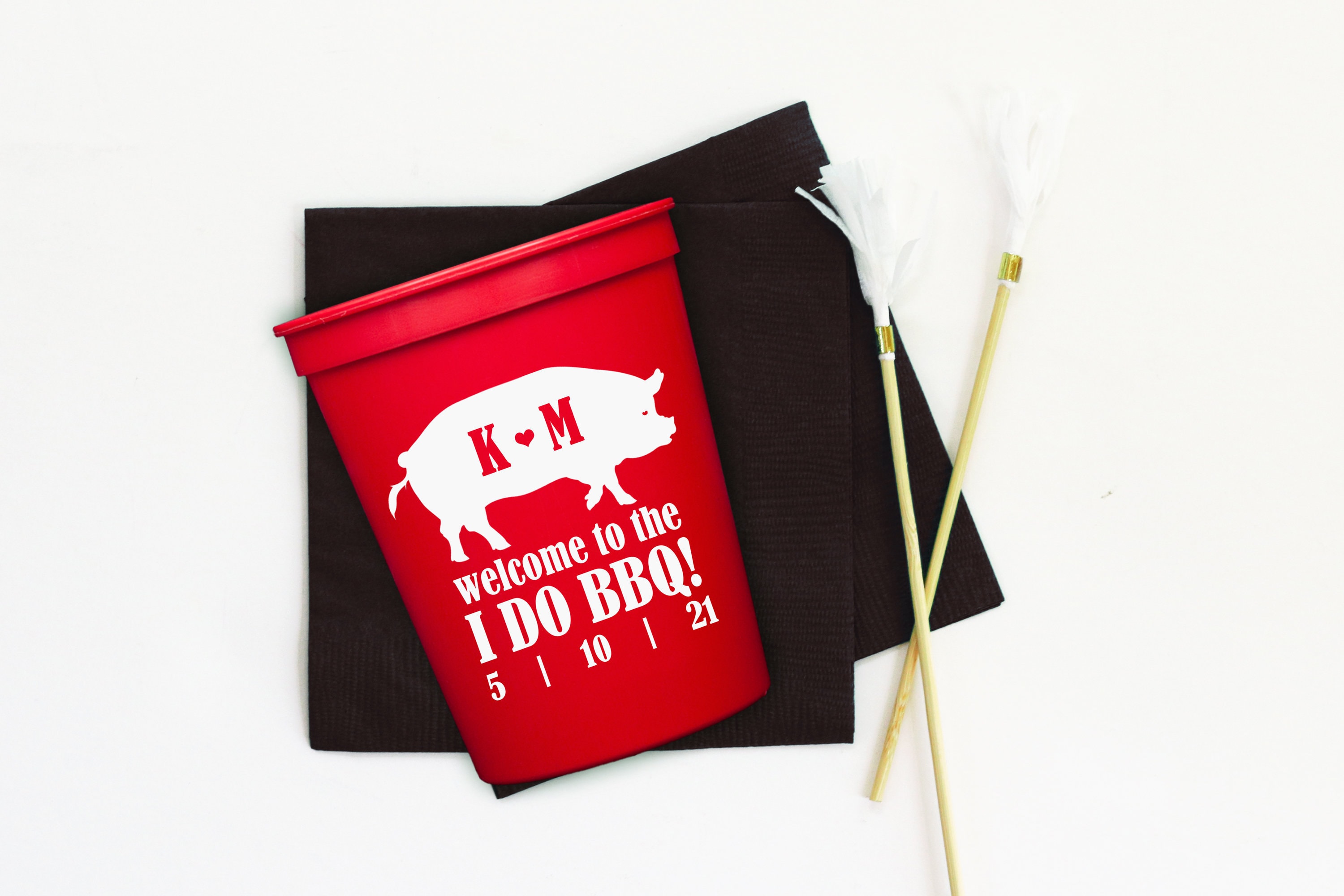 I Do BBQ Party Cups Personalized Wedding Cups Bridal Shower Etsy