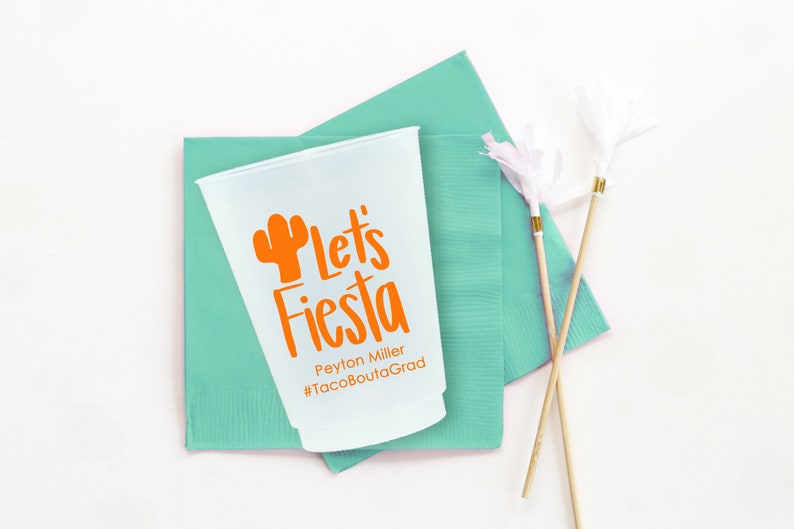 Personalized Cocktail Napkins Class of 2021 Graduation Party Decorations Fiesta Graduation Napkins