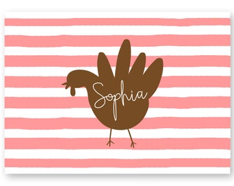 Kids Thanksgiving Placemat, Children's Laminated Placemat, Thanksgiving Party Decorations, Kids Table