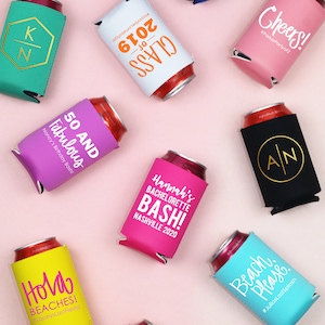 Personalized Can Cooler Bachelorette Party Favors Custom Can Hugger Bachelorette Party Supplies Decorations Beer Hugger image 5