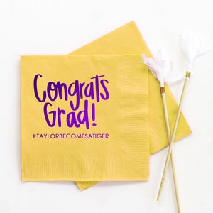 Personalized Graduation Napkins Graduation Party Supplies Personalized Beverage Napkins 2024 Graduation Decoration Ideas Grad Party Napkins image 6