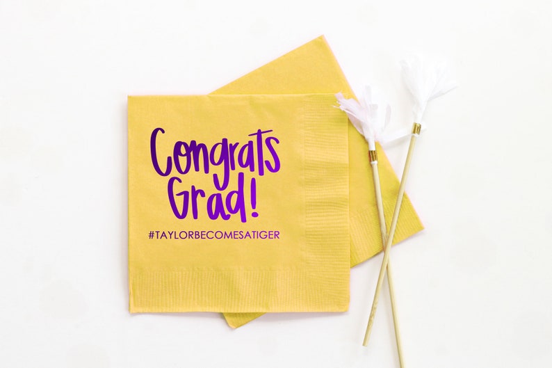 Personalized Graduation Napkins Graduation Party Supplies Personalized Beverage Napkins 2024 Graduation Decoration Ideas Grad Party Napkins image 6