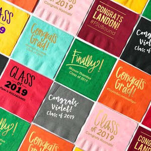 Personalized Graduation Napkins Graduation Party Supplies Personalized Beverage Napkins 2024 Graduation Decoration Ideas Grad Party Napkins image 9