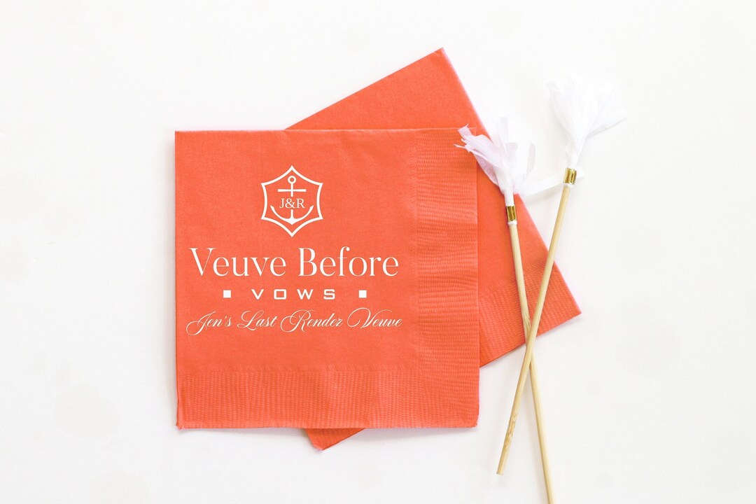 Veuve Before Vows Custom Napkins, Last Rendez Veuve Bachelorette Party
