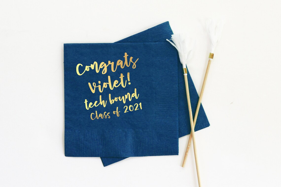 2021 Graduation Napkins Graduation Party Decorations Etsy