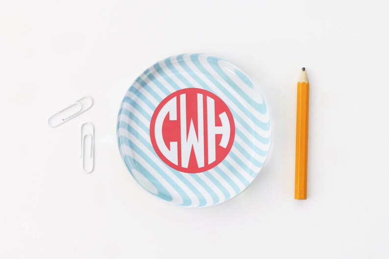 Personalized Monogram Paperweight Preppy Girls Office Supplies Etsy