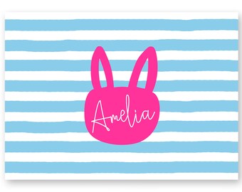 Girls Personalized Easter Placemat - Kids Easter Table Setting - Easter Bunny Placemat - Girl Easter Basket Stuffers