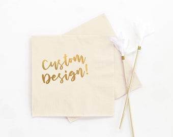 Personalized Cocktail Napkins, Design Your Own Napkins, Wedding Napkins, Custom Artwork, Birthday Napkins, Company Party, Baby Shower Napkin