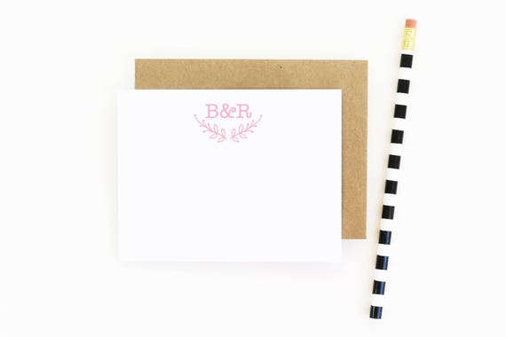 Personalized Wedding Stationary Couples Monogram Stationery Custom Monogrammed Note Cards Wedding Thank You Notes Personalised Stationary