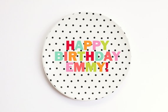 Easter Basket Ideas Personalized Kids Melamine Plate Monogrammed Plates Custom Child/'s Plate Monogram Birthday Plate Polka Dot Plate