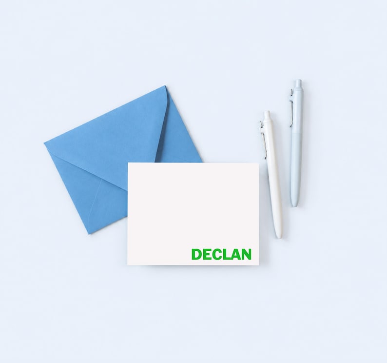 Boys Personalized Stationery Set: Custom Note Cards image 1
