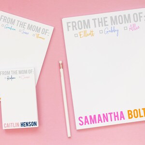 Mother's Day Gift - Personalized Mom Notepad - From the Mom of Notepad - Women's Stationery Set