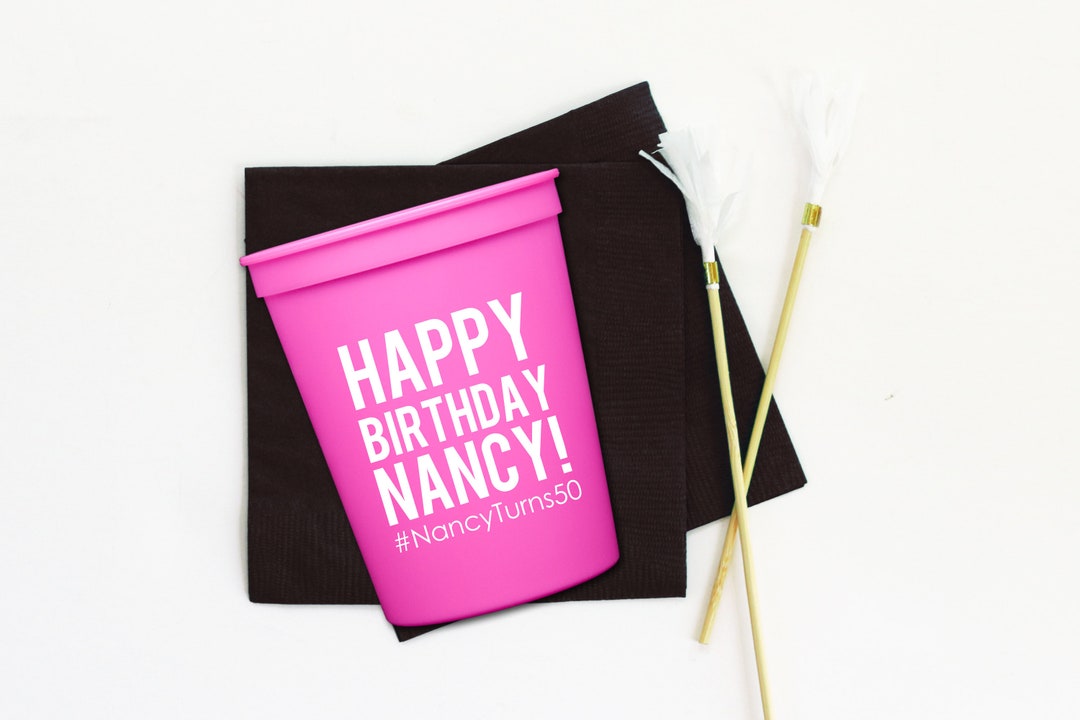Personalized Birthday Cups, Milestone Birthday Party Decorations, 30th