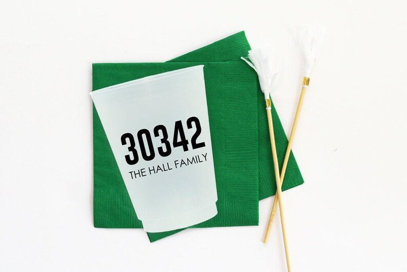 New Home Housewarming Gift Personalized Cocktail Napkins Zip Code Gifts Realtor Closing Gifts for Clients Stock the Bar Party Custom Napkins image 5