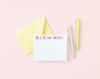 Papelería personalizada para niñas, set de papelería personalizada para niños, tarjetas de notas personalizadas, papelería para niñas, notas de agradecimiento personalizadas para niños.