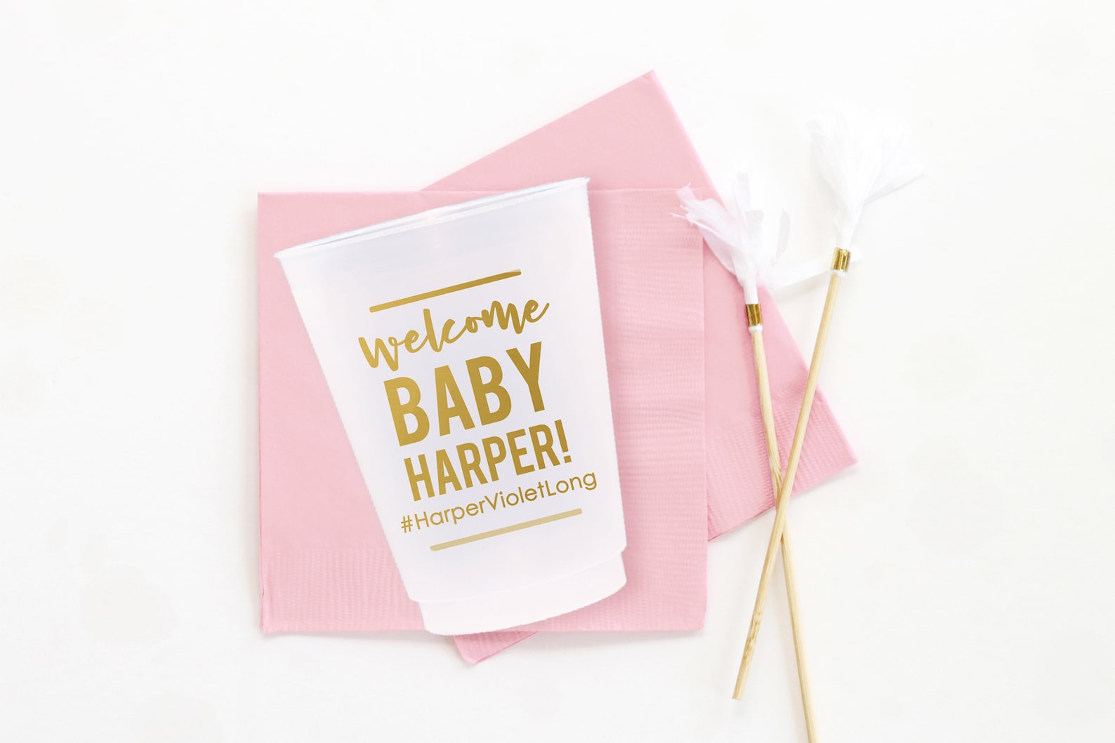 Baby Girl Party Favors Personalized Plastic Cups Baby Shower Etsy