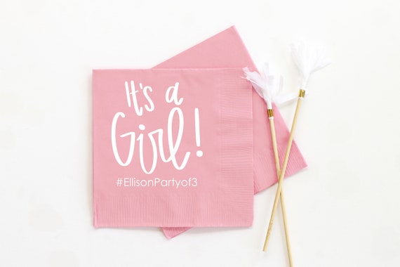 Personalized baby shower napkins sale