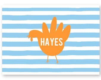 Personalized Placemat for Kids, Laminated Thanksgiving Placemat, Turkey Place Mat, Thanksgiving Kids Table Decor