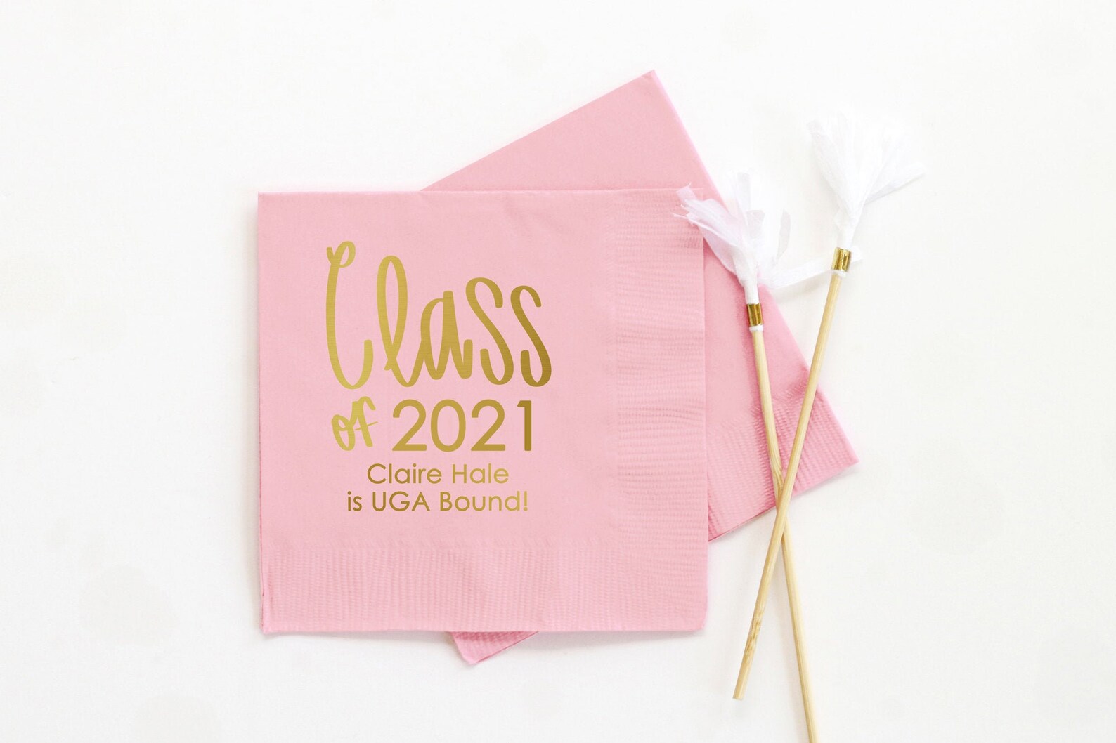 Class of 2021 Napkins Personalized Graduation Napkins Custom Etsy
