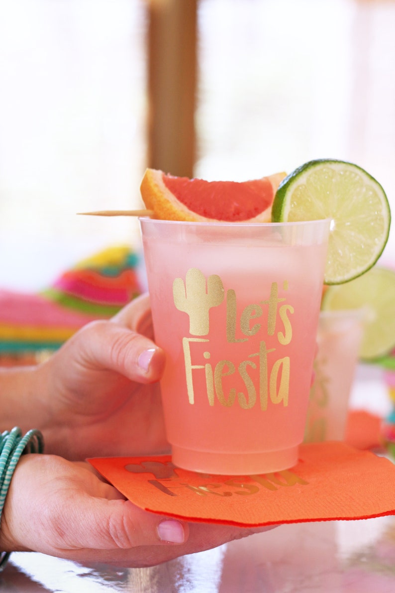 Fiesta Cups Birthday Party Plastic Cups Mexican Themed Cups Etsy