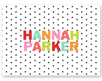 Personalized Placemat for Kids - Polka Dot Laminated Place Mat - Girl Easter Basket Gifts - Kids Place Setting