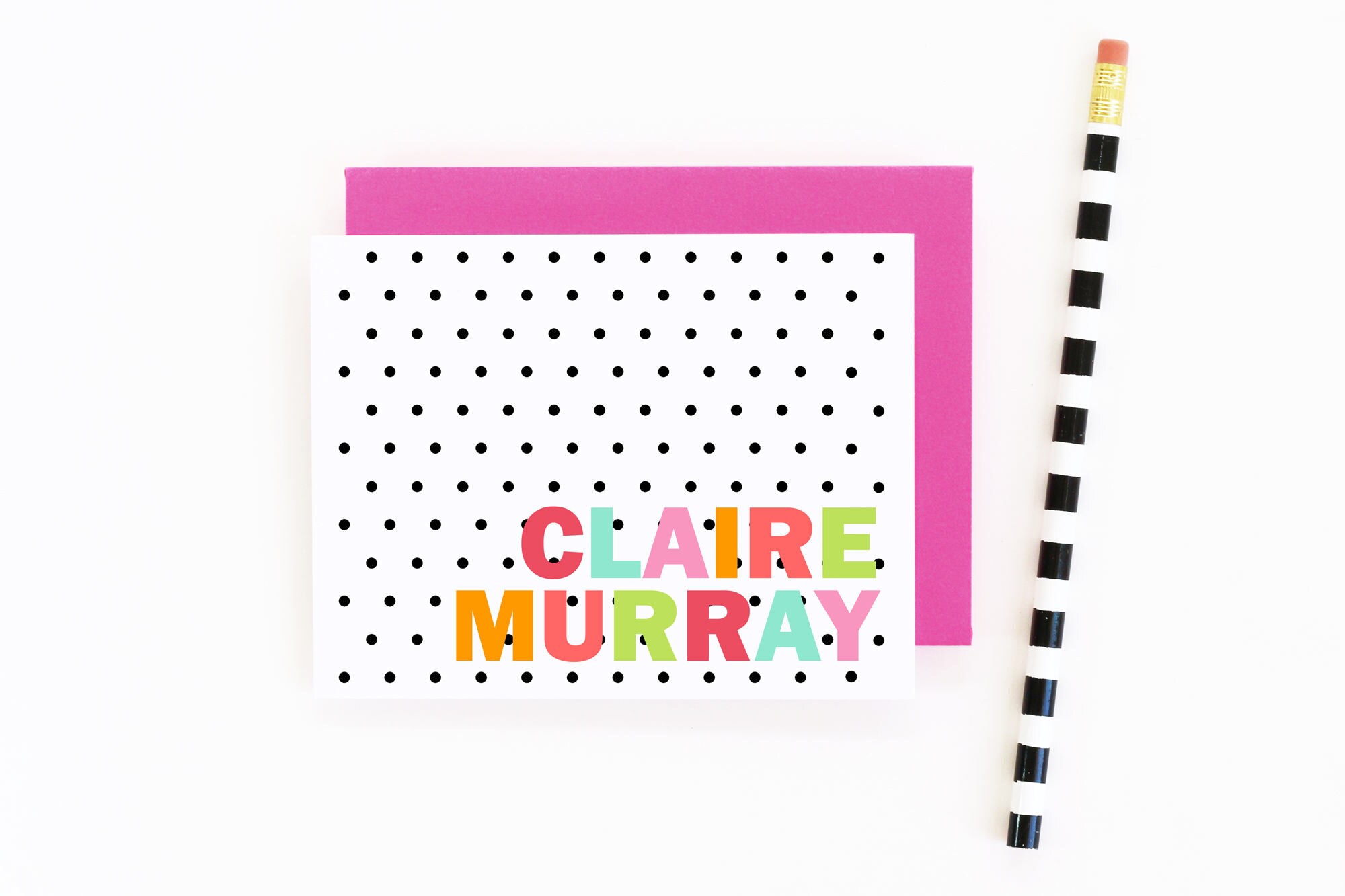 Personalized Stationary Black and White Thank You Notes Polka Etsy