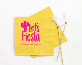 Personalized Fiesta Party Napkins: Taco Birthday Decorations