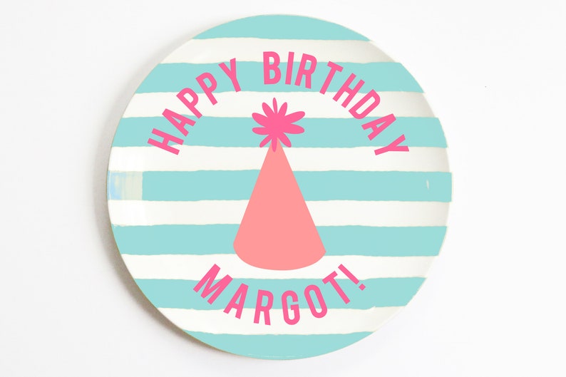 Personalized Birthday Plate For Girls Custom Melamine Plate Etsy Personalized birthday plate for girls custom melamine plate etsy