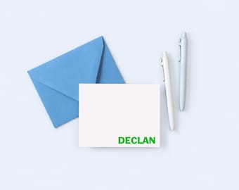 Boys Personalized Stationery Set: Custom Note Cards