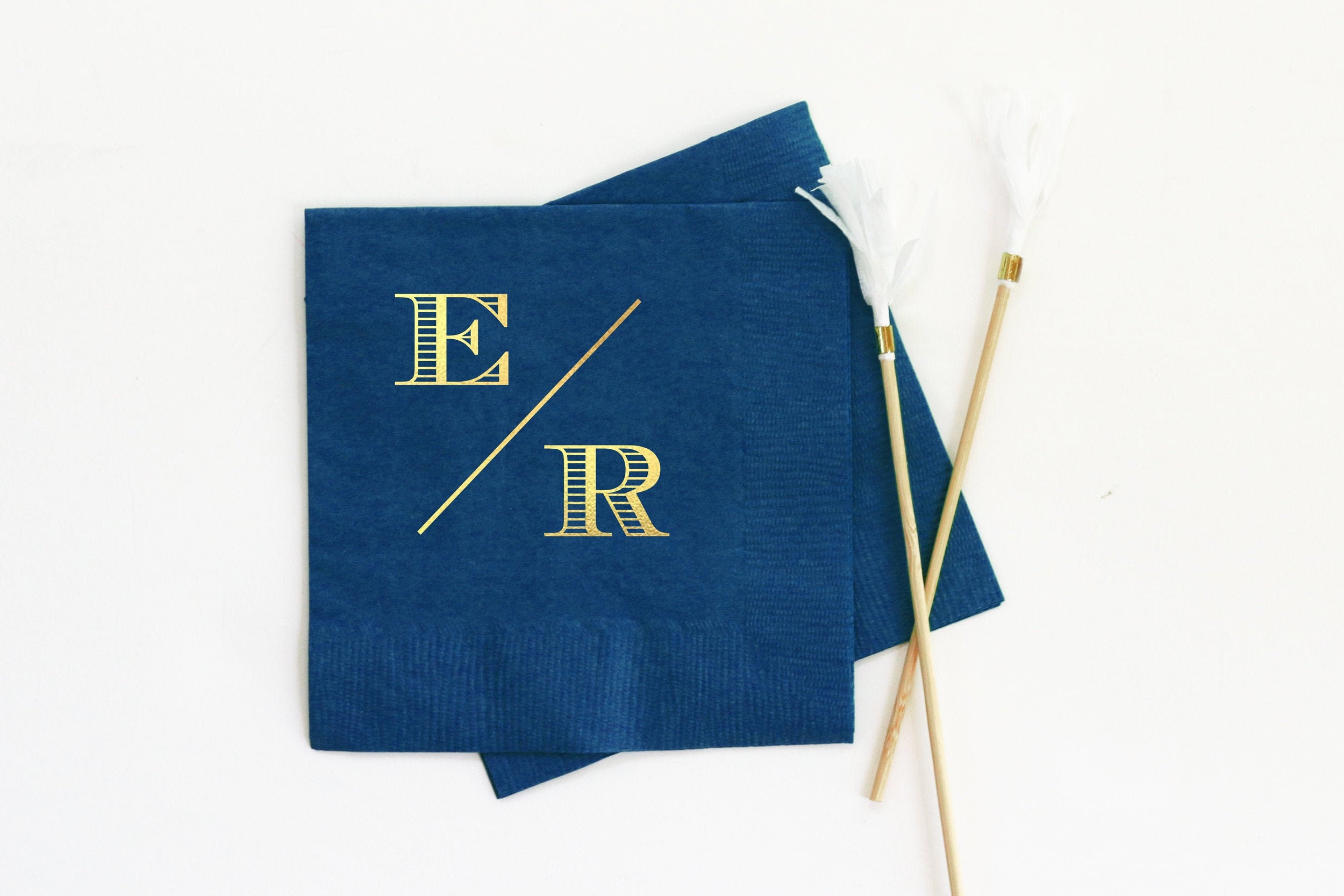 Personalized Wedding Napkins Engagement Party Monogram Etsy