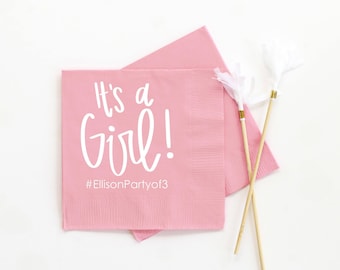 Personalized Baby Shower Napkins: It's a Girl Decorations