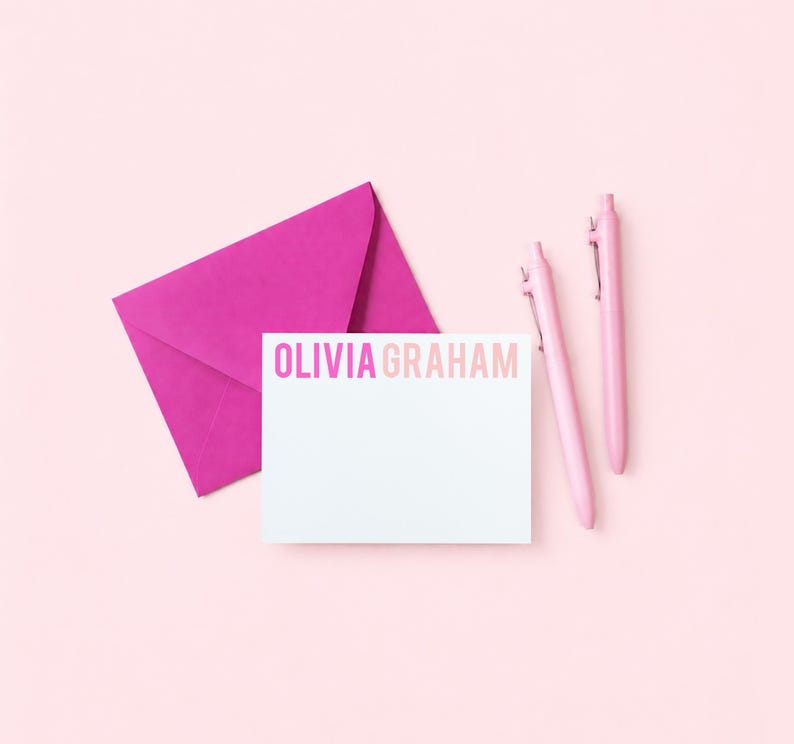 Personalized Stationary for Girls- Girls Stationery Set- Kids Thank You Notes- Personalized Stationery for Kids image 1