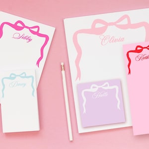 Personalized Notepad with Bow - Custom Notepads - Teacher Gifts and Stocking Stuffers