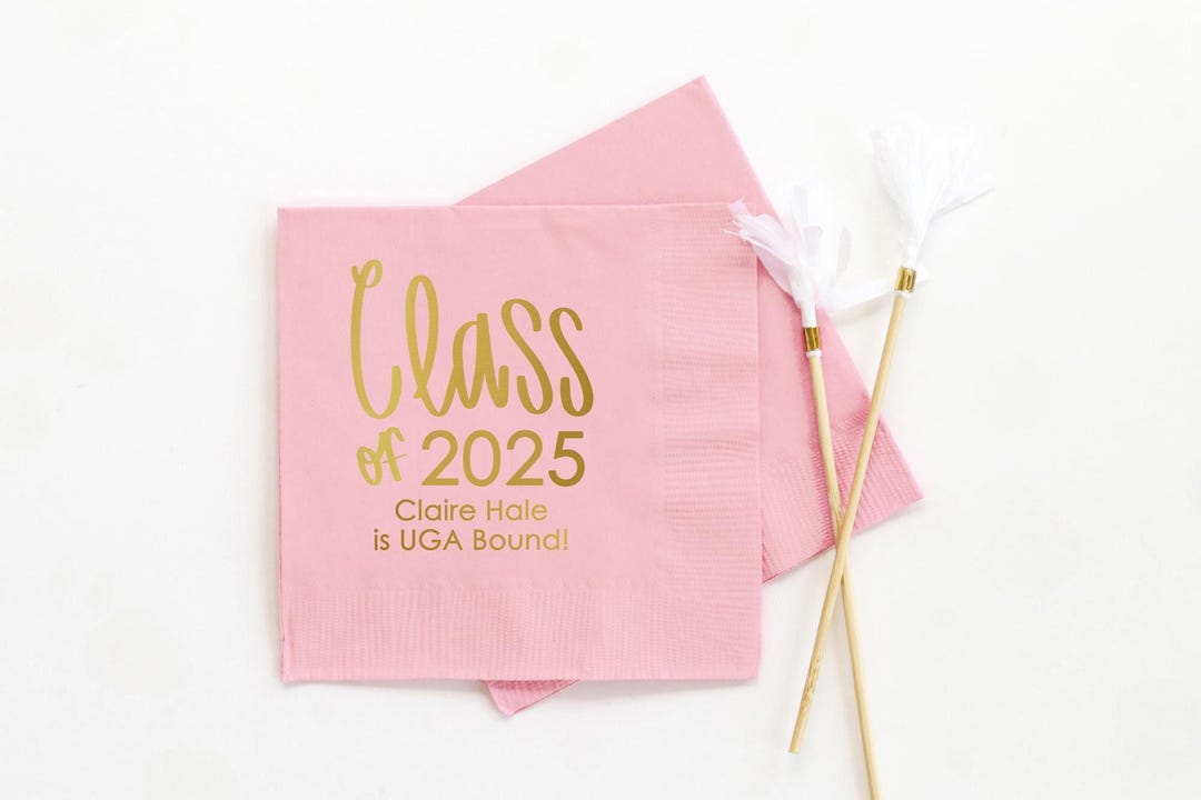 Class of 2025 Napkins Personalized Graduation Napkins Custom Beverage ...