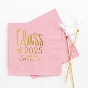 Class of 2025 Napkins Personalized Graduation Napkins Custom Beverage Napkins Graduation Party Supplies 2025 Grad Party Cocktail Napkins