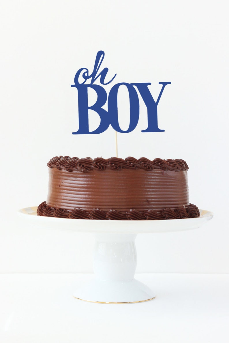 Boy Baby Shower Cake Topper Oh Boy Cake Topper Gender Reveal Etsy