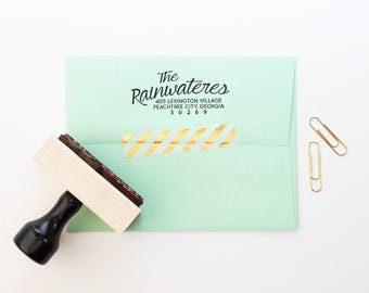 Sello de remitente autoentintable personalizado: sello de goma familiar personalizado