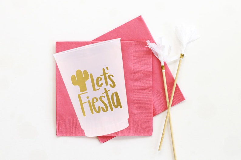 Fiesta Cups Mexican Themed Birthday Mexico Bachelorette Party Cups Cinco De Mayo Decorations Fiesta Party Favors image 2