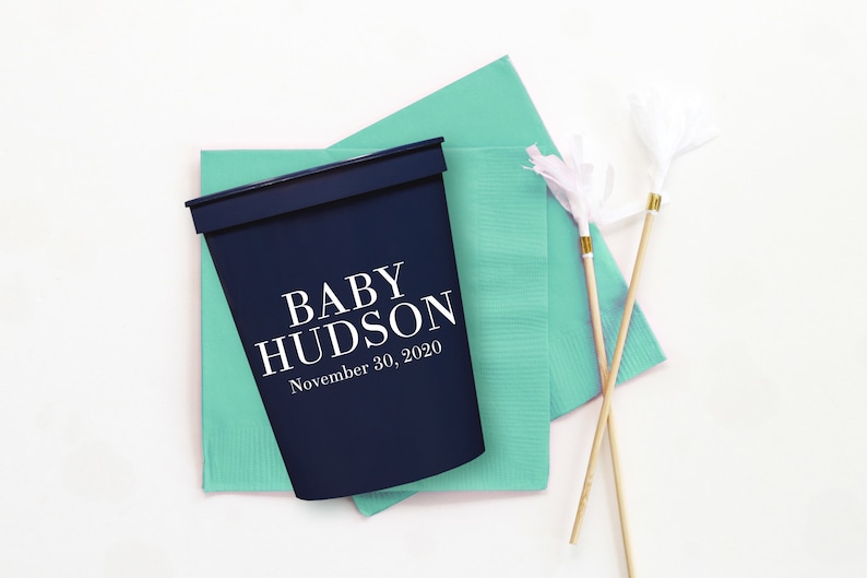 Boy Baby Shower Cups Personalized Party Favors Gender Reveal Etsy