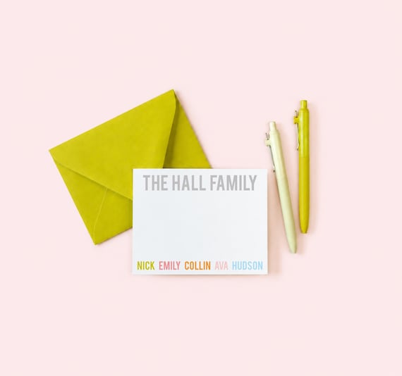 Custom Family Stationery - Personalized Thank you Notes