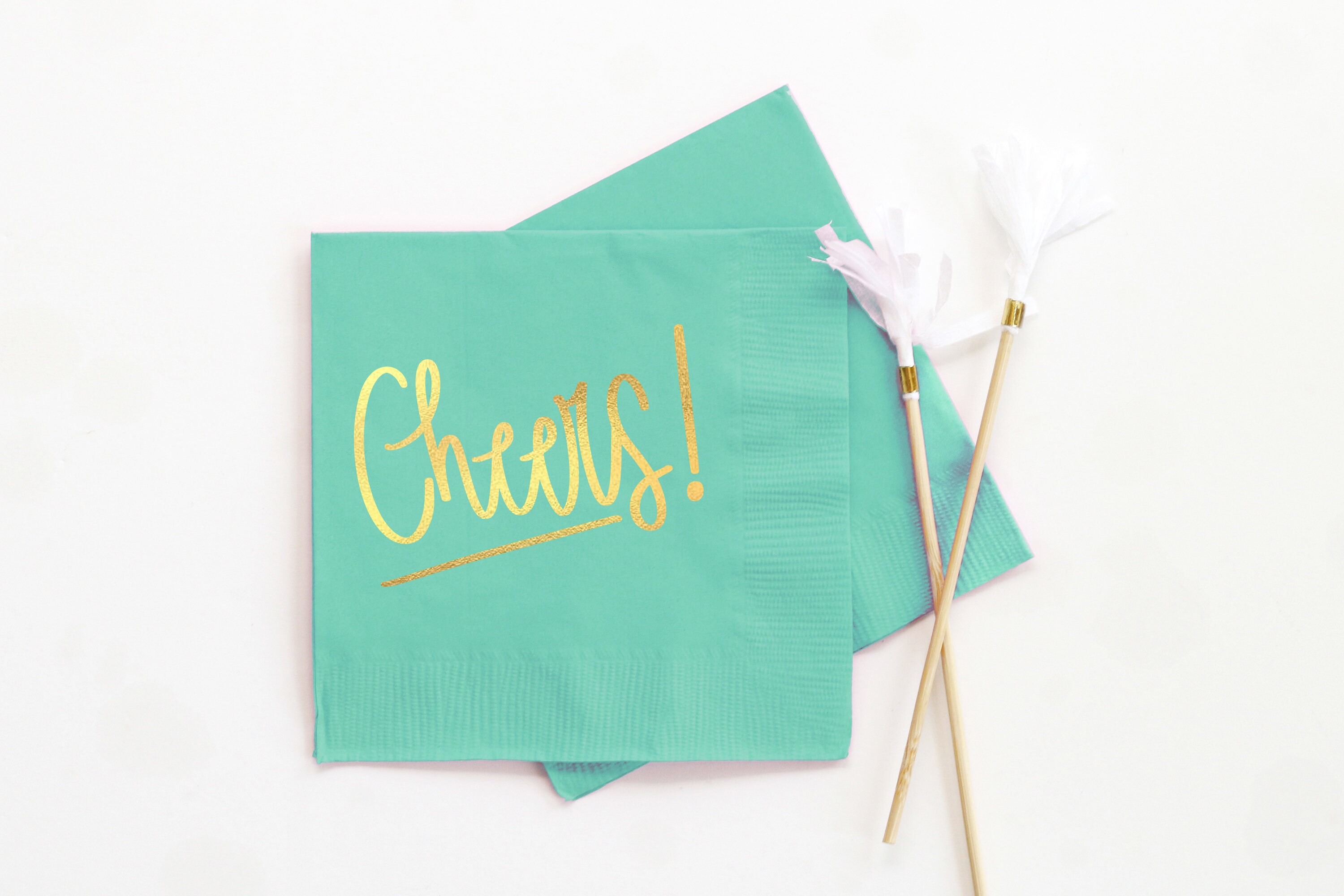 Cheers Cocktail Napkins Paper Beverage Napkins Party Etsy