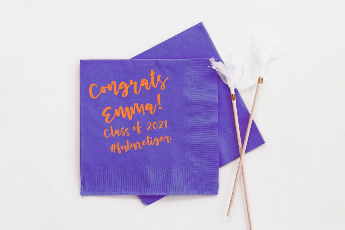 2021 Graduation Napkins Graduation Party Decorations Etsy