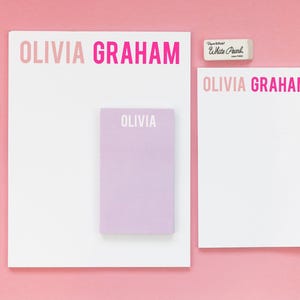 Personalized Notepad with Name - Girls Custom Note Pad - To Do List - Teacher Gifts image 1